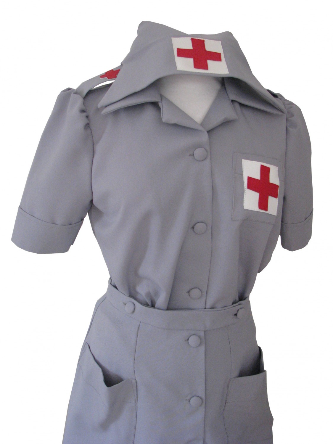 Ladies 1940s Wartime G I Nurse Costume Size 14 - 16 Image